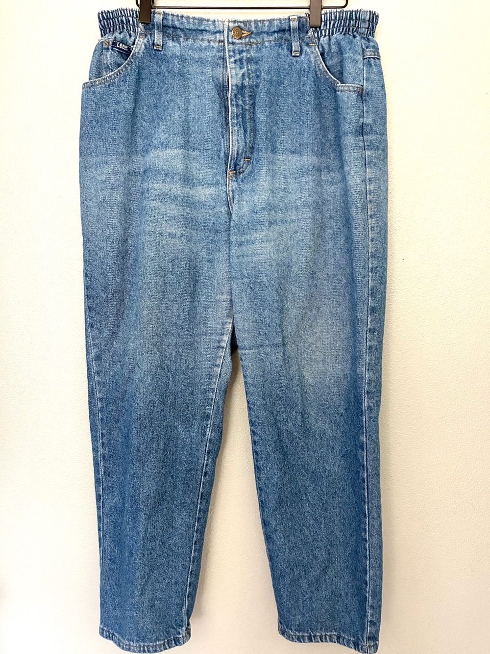 Vintage Lee High Rise Mom Jeans Women’s 16 Petite Elastic Waist 100% Cotton USA